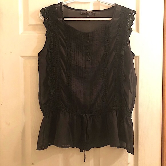 Love Stitch Peplum Blouse with Crochet and Pleat Details. - Picture 7 of 12